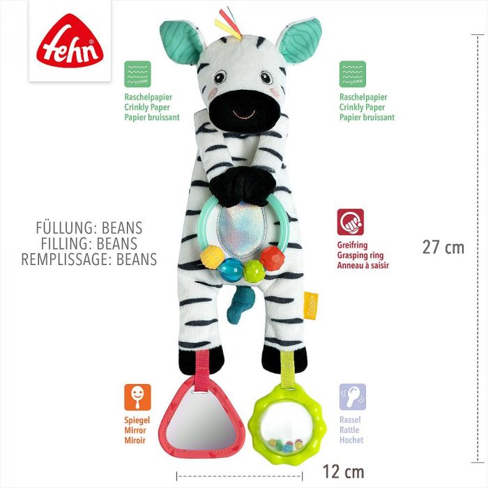 Fehn Zebra Bean Bag Soft Toy - Image 3