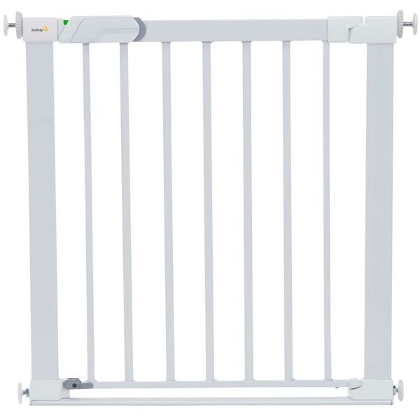 Safety 1st SecureTech Flat Step  Safety Metal Gate with Thin Step Over Bar (73 to 80cm) - White