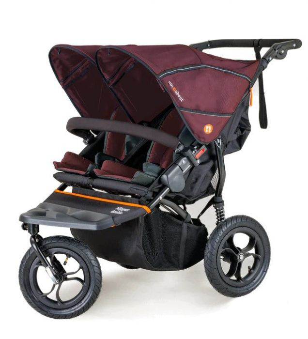 Out'n'About Nipper Double V5 Pushchair Lightweight, all-terrain buggy for two, suitable from birth to 4 years - Brambleberry