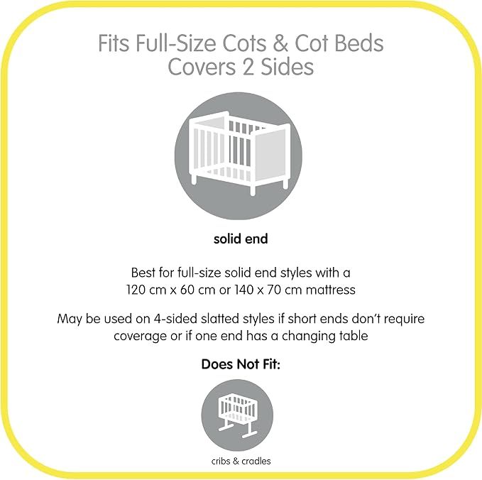 BreathableBaby Mesh Cot Liner – Classic Collection – Fits 2 Sides – Safe Anti-Bumper Design – Grey - Image 2