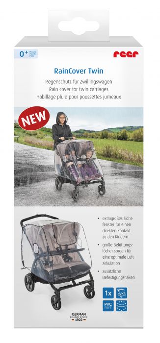 Reer Twin Pushchair Raincover - Side by Side Pushchair - Image 4