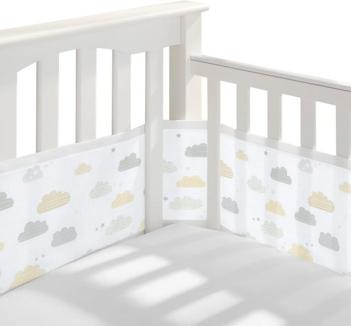 BreathableBaby Mesh Cot Bed Liner – Classic Collection – Fits 4 Sides – Safe Anti-Bumper Design – Cloud 9 - Image 2