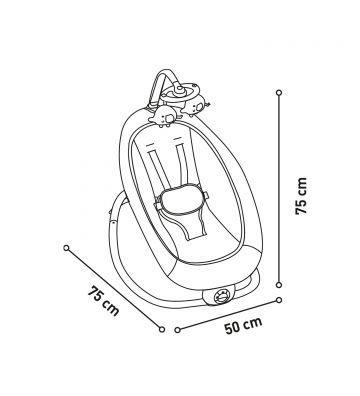Asalvo Foldable Baby Bouncer - Elephant Aqua Design - Image 3