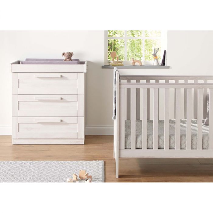 Mamas & Papas Atlas Cotbed, Dresser & Wardrobe Package - Nimbus White - Image 6