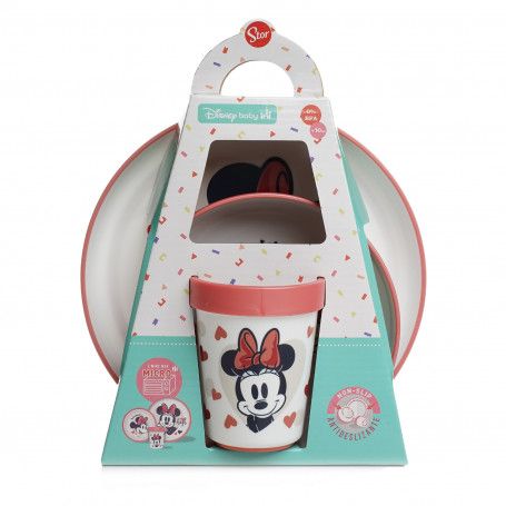 Disney Baby Minnie Mouse Mealtime Set – Includes Bowl, Plate, and Cup