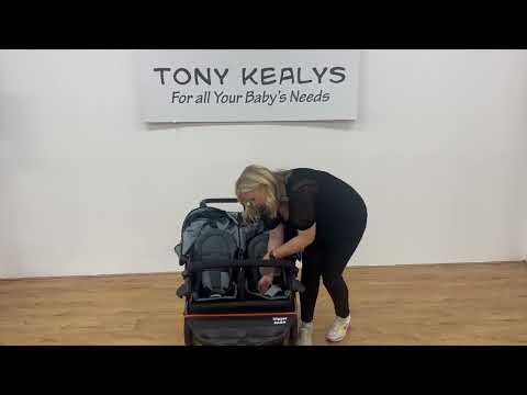 Out'n'About Nipper Double V5 Pushchair Lightweight, all-terrain buggy for two, suitable from birth to 4 years - Rocksalt Grey - Image 2