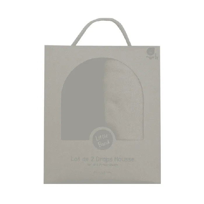 Little Band 2-Pack Baby Cot Fitted Sheets – 120 x 60 cm – Beige & Wheat – 100% Cotton