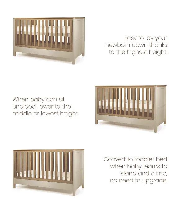 Mamas & Papas Harwell 2-Piece Cotbed with Dresser Changer Set – Cashmere - Image 4