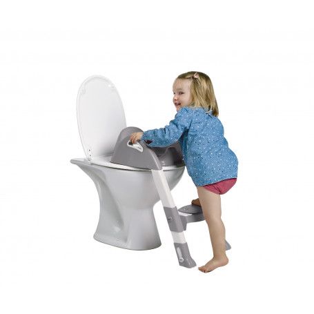 Kiddyloo Toilet Trainer with Step – Adjustable & Foldable Seat – Grey - Image 4