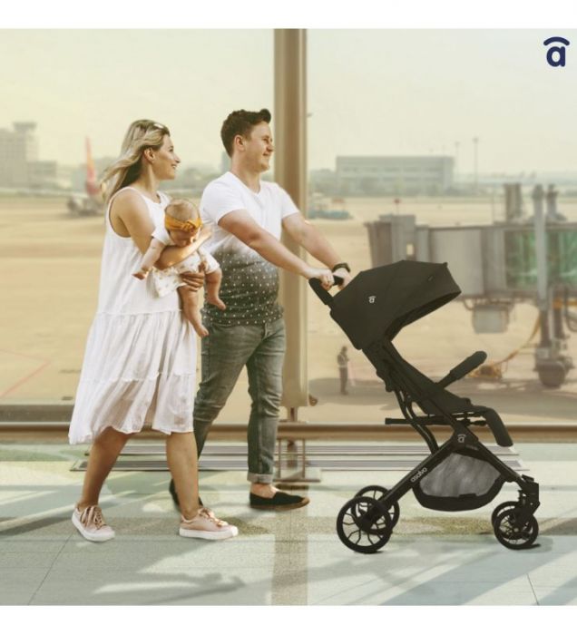 Asalvo Kubic 2 Lightweight Travel Stroller (Birth to 22 kg) - Black - Image 3