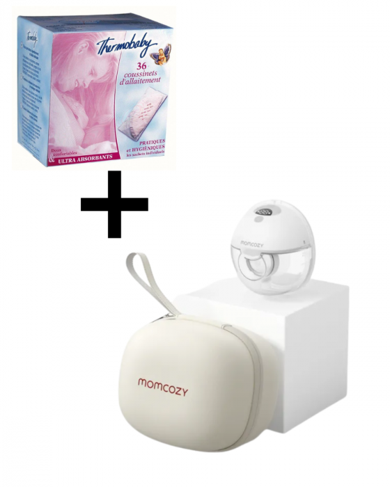 Momcozy All-in-one Single M5 Wearable Breast Pump - Painlessly Pump (+ 1 free box of Thermobaby Breast Pads)