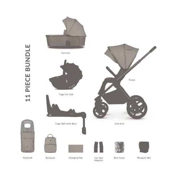 Venicci Upline 2, Tiago 360 Car Seat, Base, Full Newborn Bundle - Colour of Choice - Image 2