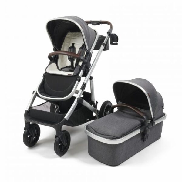 Babylo Zummi Halo Travel System (includes seat unit, carrycot, car seat adaptors, seat liner, organiser, cupholder & rain cover) - moon